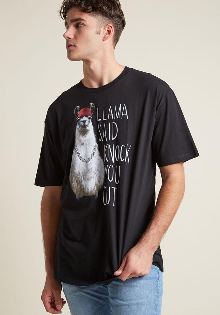 Modcloth Animal Advice Men's Graphic Tee In Xl