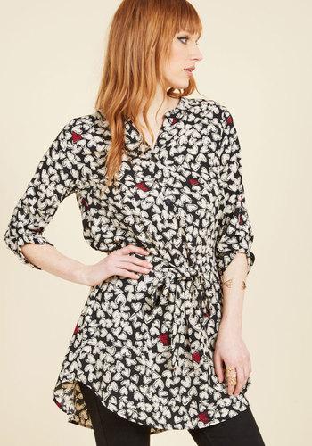 Day For Night Tunic In Black Hearts In S