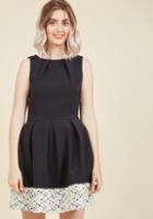 Modcloth Closet London Luck Be A Lady A-line Dress In Black And Lace