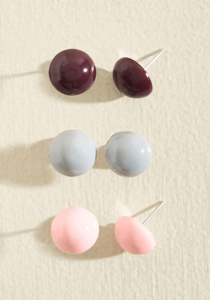  A Dot To Think About Earring Set In Morning Mist