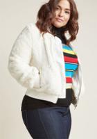 Modcloth A Fuzzy Thing Happened Bomber Jacket In 3x