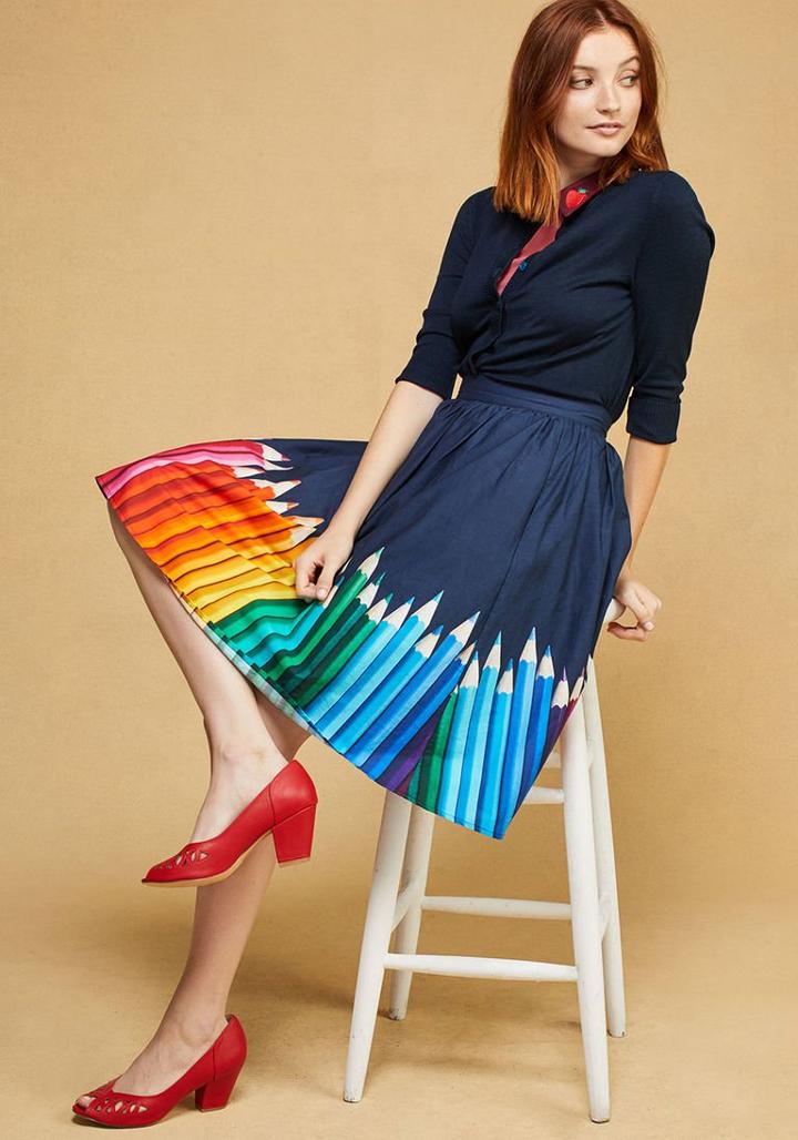 Modcloth Cotton A-line Skirt With Pockets In 3x