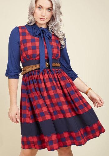  Veggie Patch Picks A-line Dress In Plaid In M