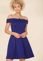 Modcloth Date Night, Indubitably Mini Dress In Cobalt