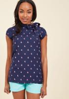 Modcloth Up, Up And Amaze Top In Sailboats