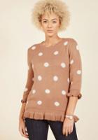 Modcloth Filled With Frill Polka Dot Sweater In L