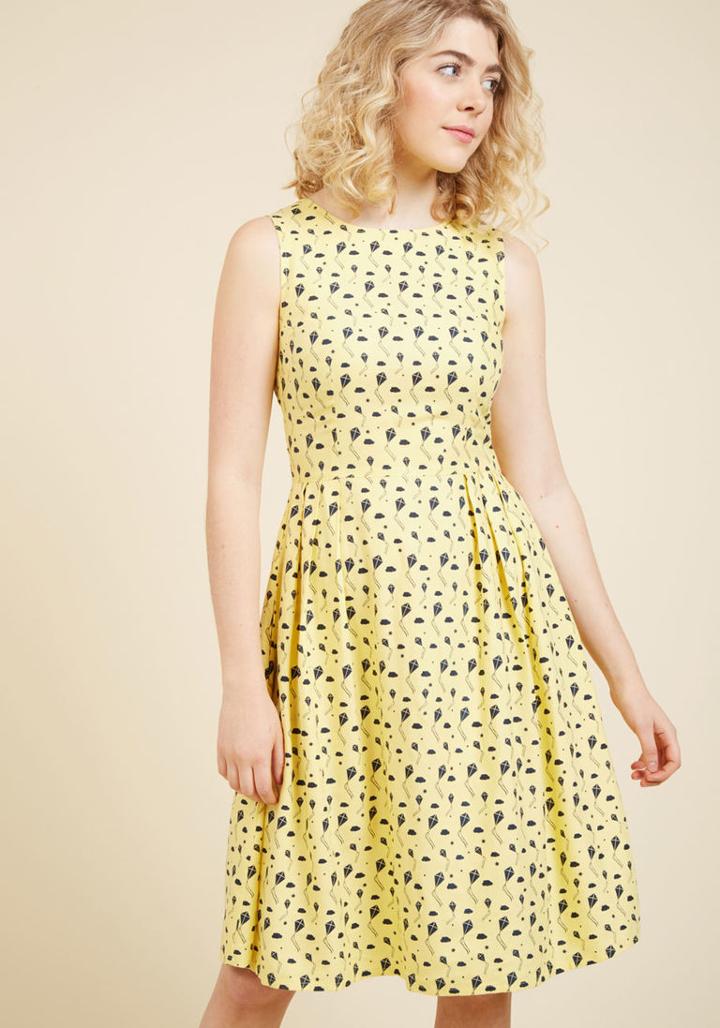 Modcloth Number Fun Fan A-line Dress In Kites