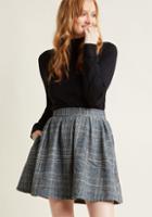 Modcloth Plaid High-waisted Mini Skirt With Pockets In M