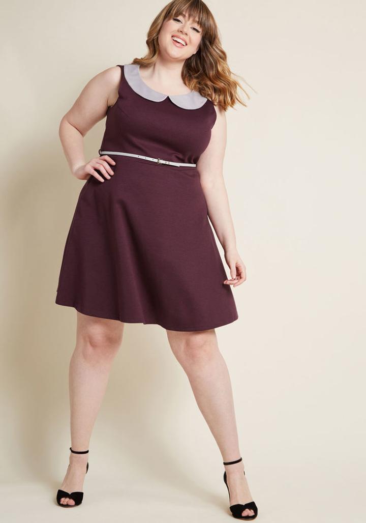 Modcloth Work To Play Dress In Eggplant In 1x