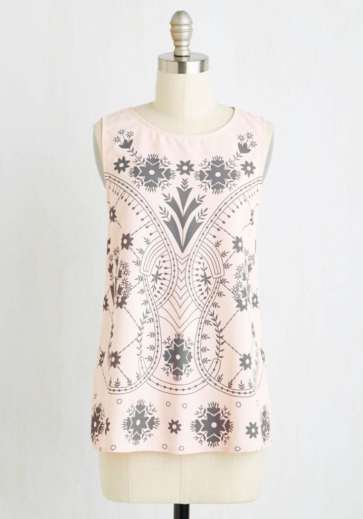 Modcloth That's All, Folk Top In Xs
