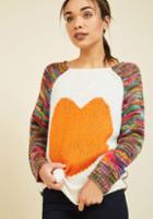 Modcloth Think Long And Heart Sweater In S