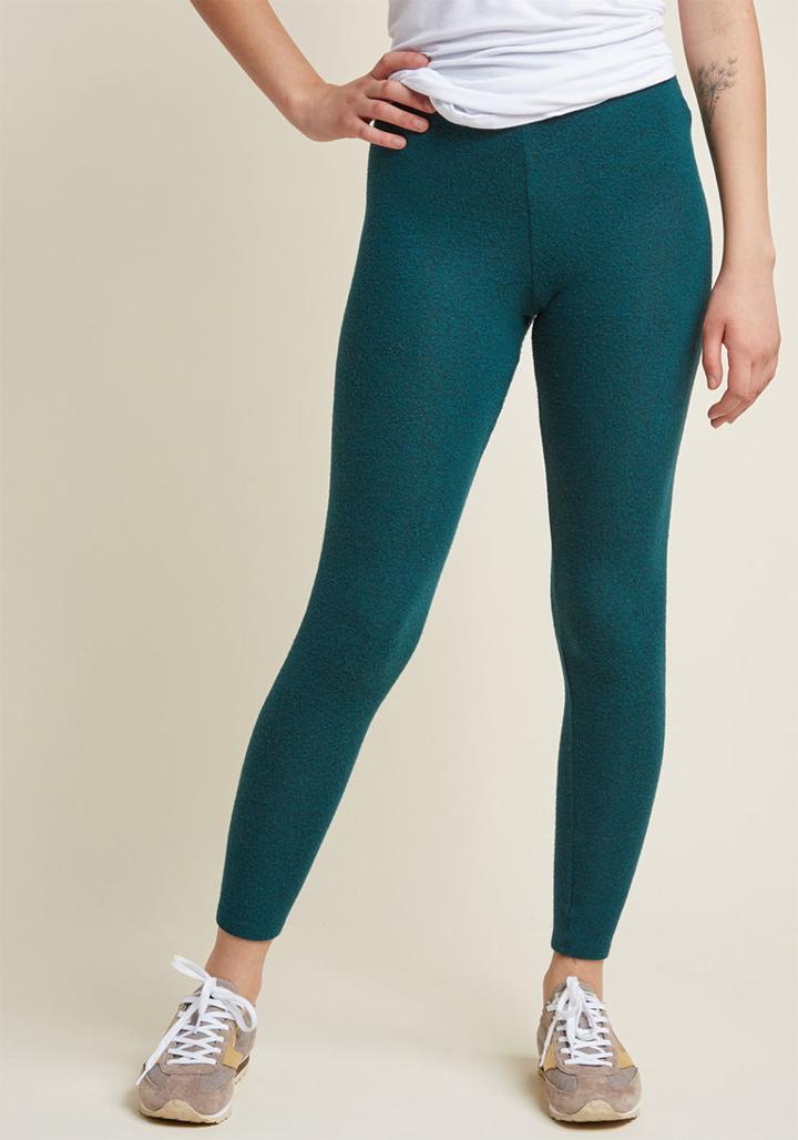 Modcloth Soft And Cozy Leggings In Teal In S
