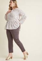 Modcloth You Raise A Good Ponte Pants In Dove In 3x