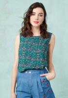  Hometown Hangout Sleeveless Top In Folk Flowers In 4x