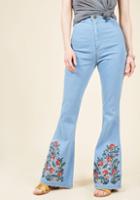  Floral I Know Flared Jeans In Xs