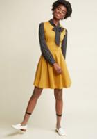 Modcloth Zest By Request A-line Dress In Mustard In Xs