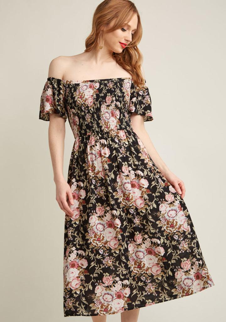 Modcloth Smock Talk Floral Dress In Xl