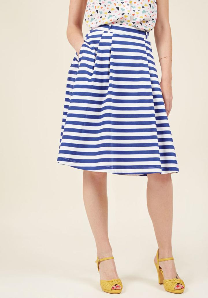  Dusk And Stunner Midi Skirt In Cobalt In 2x