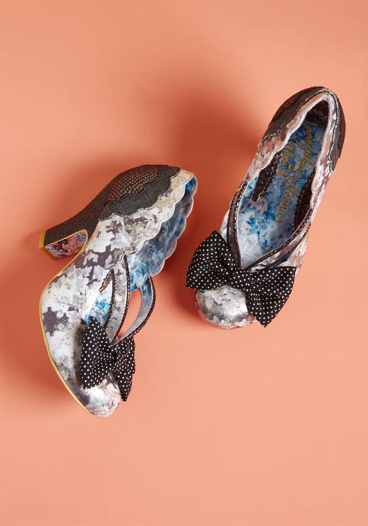 Irregularchoice Patterns At Display Metallic Heel In Black In 41