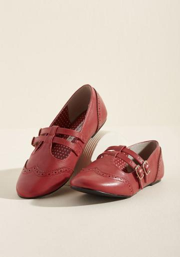 Modcloth B.a.i.t. Footwear Double Trouble Flat In Red In 8.5