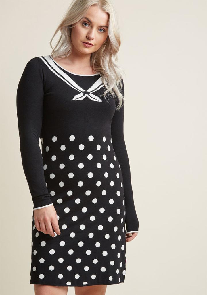 Blutsgeschwister Blutsgeschwister Sailor Way Sweater Dress In Black In Xs