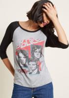 Modcloth Fearless In The Material World Raglan Graphic Tee In M