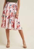 Modcloth Ikebana For All A-line Midi Skirt In Pink Petals In Xs