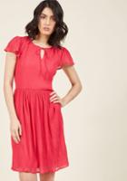 Modcloth Pleat, Repeat A-line Dress In Magenta In M