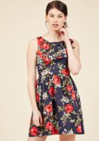 Modcloth The Pennsylvania Polka Floral Dress In Navy Blossom