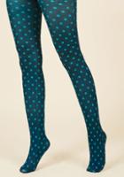  Give It All You Dot Tights In Navy & Aqua In S/m