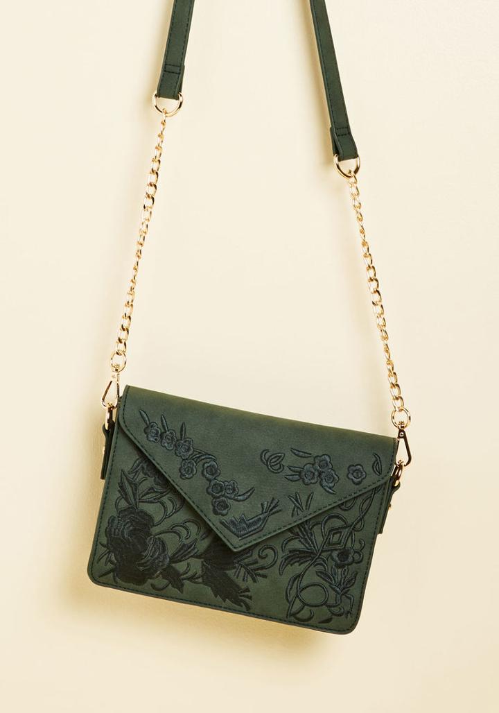 Modcloth Gone About Gracefully Embroidered Envelope Bag