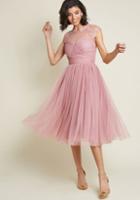 Modcloth Emphasis On Opulence Fit And Flare Dress In Dusty Rose In M