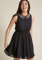 Modcloth Chiffon Mini Dress With Embellished Collar In S