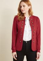 Modcloth Glam Believer Knit Jacket In Red In 3x
