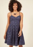 Modcloth Diamond Eyelet A-line Dress In Navy In 3x
