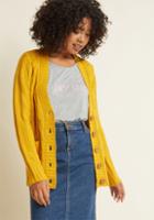 Modcloth Fireside Cable Knit Cardigan In Marigold In L