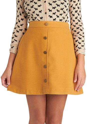 Modcloth Back To Scholastic Skirt In Pencil Yellow