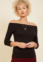  Cafe Parfait Top In Noir - 3/4 Sleeves In 3x