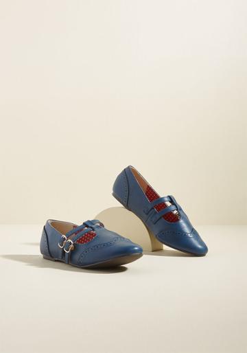 Modcloth B.a.i.t. Footwear Double Trouble Flat In Navy In 9