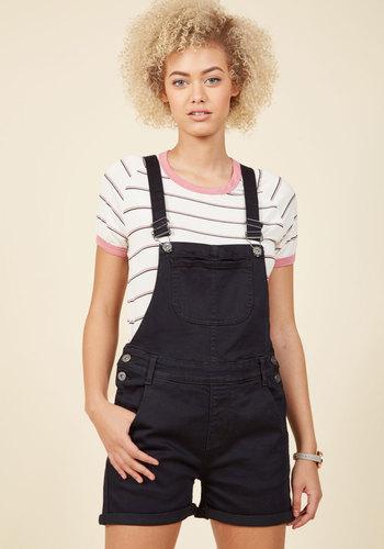  Make Shortall Work Of It Denim Romper In Black In 2x