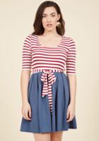 Modcloth In The Very Near Twofer Striped Dress In Americana
