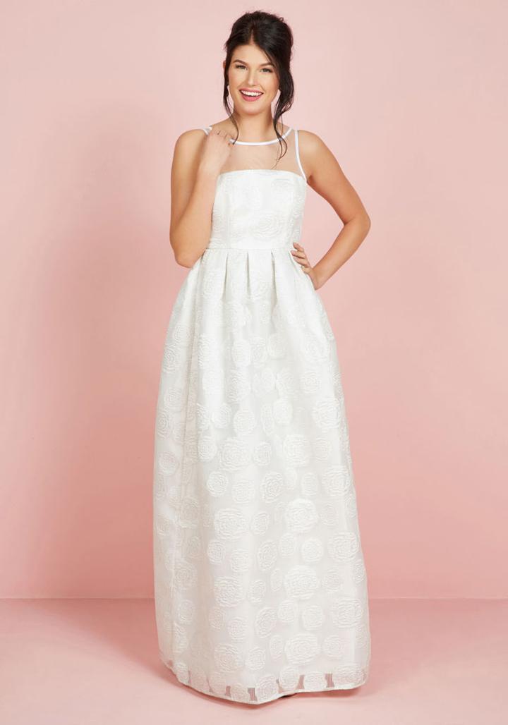 Modcloth Where There's Life, There's Elope Maxi Dress In Ivory
