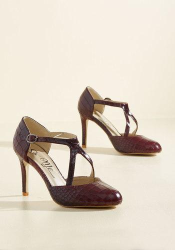  Rock The Dance Floor T-strap Heel In Oxblood In 6.5