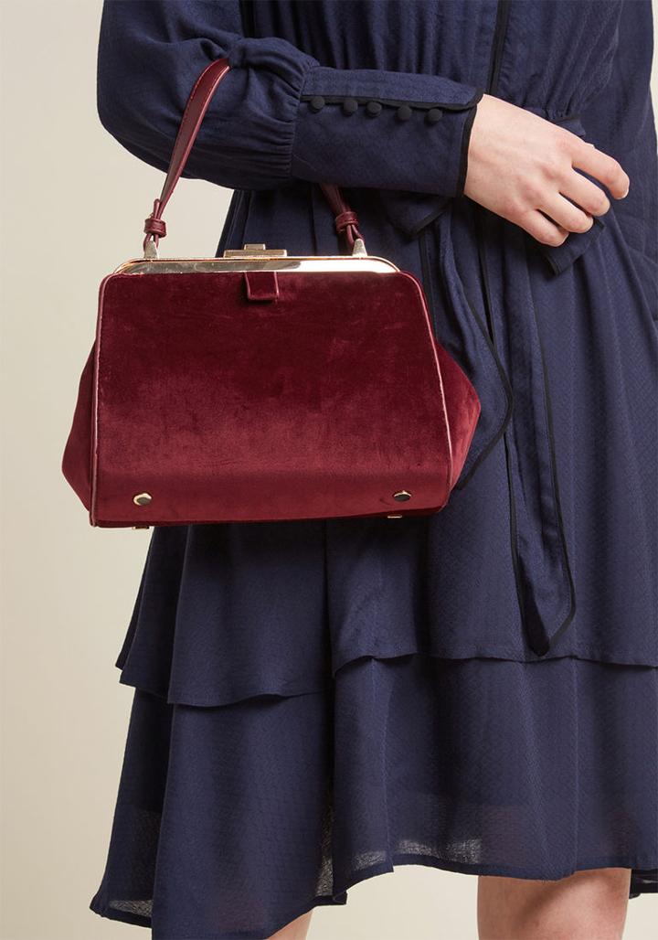 Modcloth Look Luxurious Velvet Bag