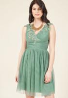 Modcloth Adrift On Elegance A-line Dress In Sage In Xl