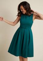 Modcloth High-neck Pleated Fit And Flare Dress In S