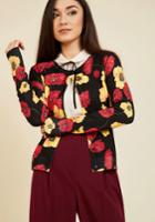  Enlivened Look Floral Cardigan In M