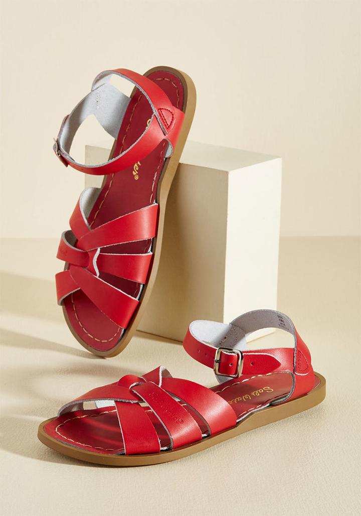 Saltwatersandals Salt Water Leather Sandal In Red In 5 Uk