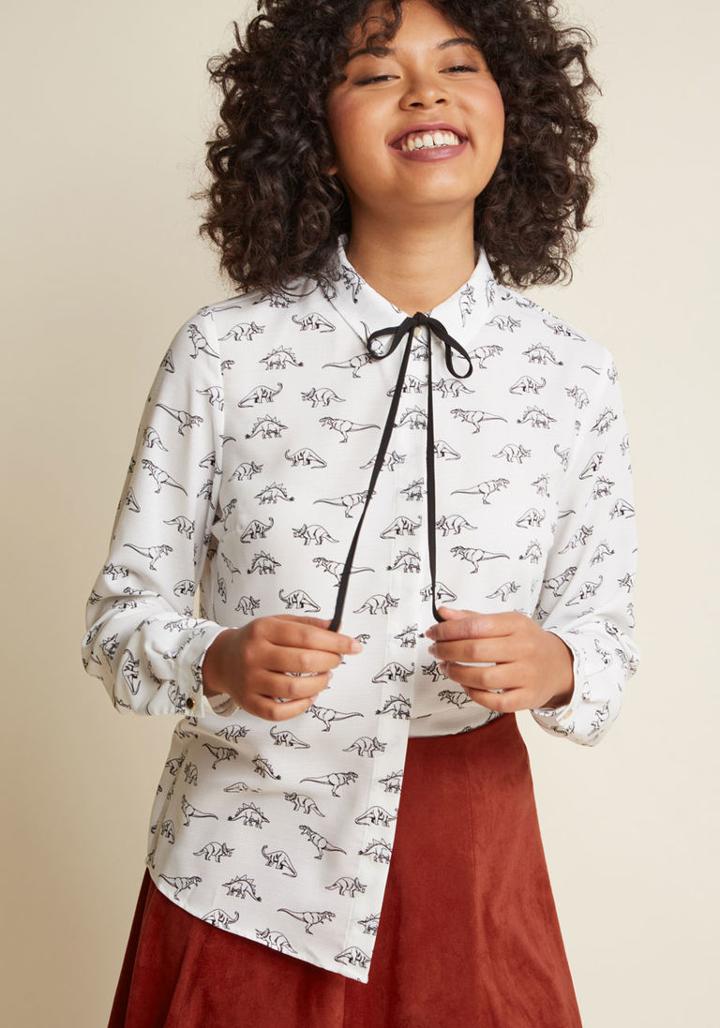 Sugarhillboutique Sugarhill Boutique Dino What You Mean Button-up Top In 10 (uk)