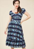 Modcloth Come Out And Sway Midi Dress In M